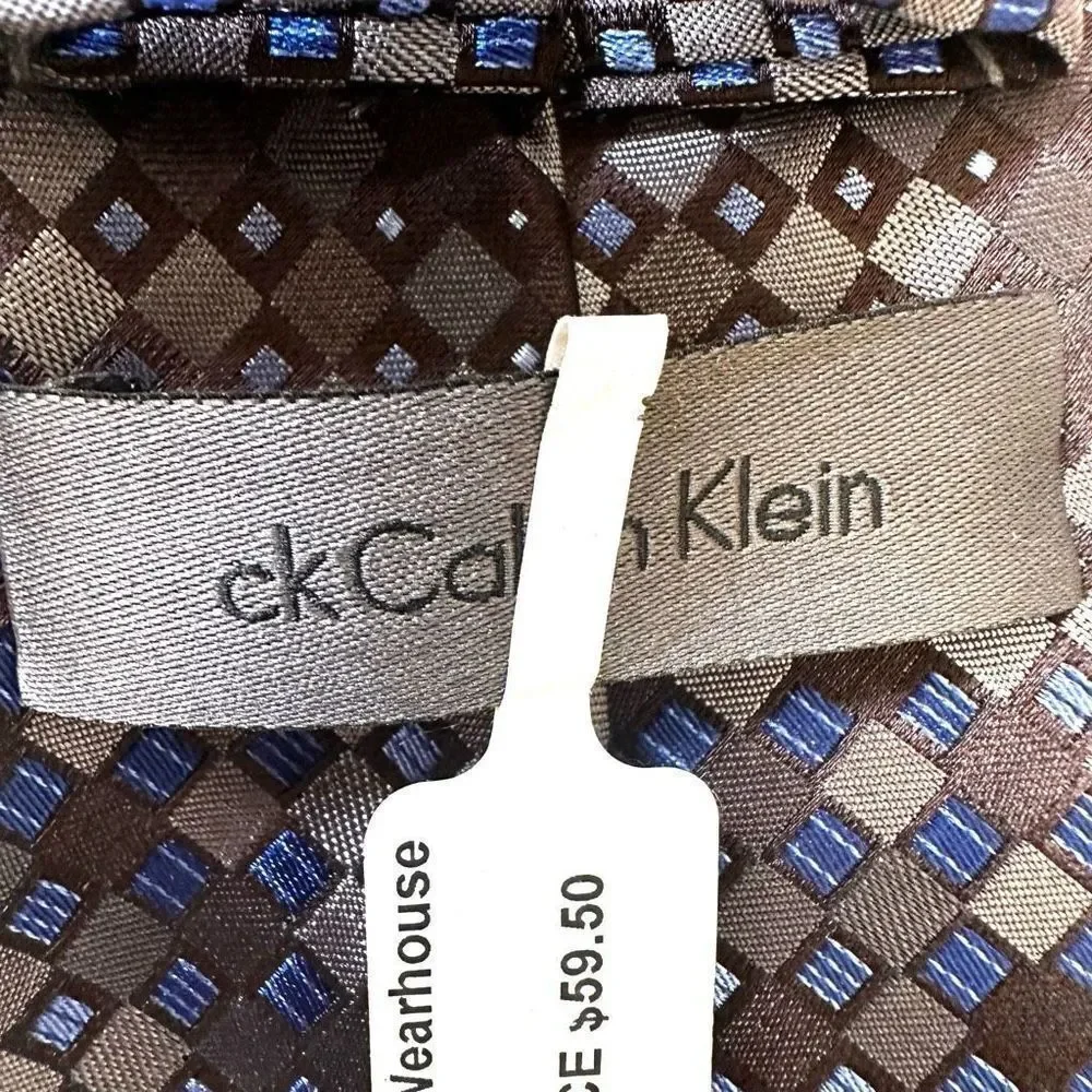 Calvin Klein NWT blue pattern tie